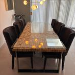 Rofra home eettafel met 6 eetkamerstoelen en salontafel, Huis en Inrichting, Ophalen, Gebruikt, Rofra home, 4 tot 6 stoelen