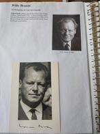 Handtekening van Willy Brandt Bondskaselier van Duitsland, Verzamelen, Muziek, Artiesten en Beroemdheden, Foto of Kaart, Verzenden