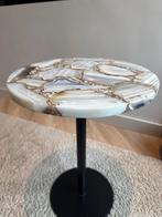 Agaath bijzettafel met marmer blad van Karwei, Overige materialen, Minder dan 55 cm, Rond, Zo goed als nieuw