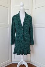 Juffrouw Jansen zgan panter print set (mini rok&jasje) L XL, Kostuum of Pak, Maat 42/44 (L), Ophalen of Verzenden, Zo goed als nieuw