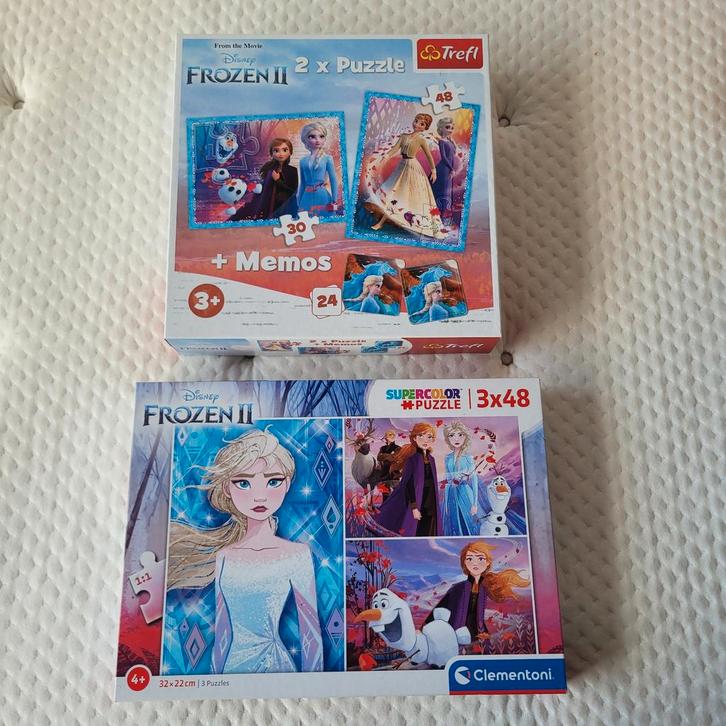 Frozen Puzzels en Memorie - Nette Staat!, Kinderen en Baby's, Speelgoed | Kinderpuzzels, Zo goed als nieuw, 4 tot 6 jaar, 10 tot 50 stukjes