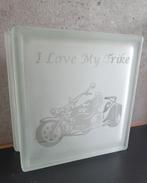 Glazen bouwsteen met trike afbeelding, Ophalen of Verzenden, Nieuw