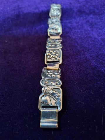 Vintage Art Nouveau Verzilverde Armband beschikbaar voor biedingen