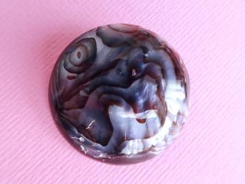 jwg Vintage 70s abalone parelmoer schelp grijs broche grijs beschikbaar voor biedingen