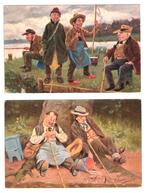 Johan Gerstenhauer, 2 kaarten zonder jaartal, Verzamelen, Verzenden, Voor 1920, Ongelopen, Overige thema's