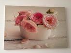 Canvas Stilleven: Rozen in Vaas, 125 cm of meer, Ophalen of Verzenden, 75 cm of meer, Print