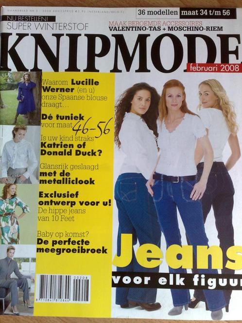 Knipmode februari 2008 verkleedkleren ,spijkerbroeken & meer, Hobby en Vrije tijd, Kledingpatronen, Zo goed als nieuw, Vrouw, Knipmode