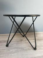 Zwart metalen bijzettafeltje 42 cm, Ophalen, Minder dan 45 cm, Minder dan 55 cm, Gebruikt