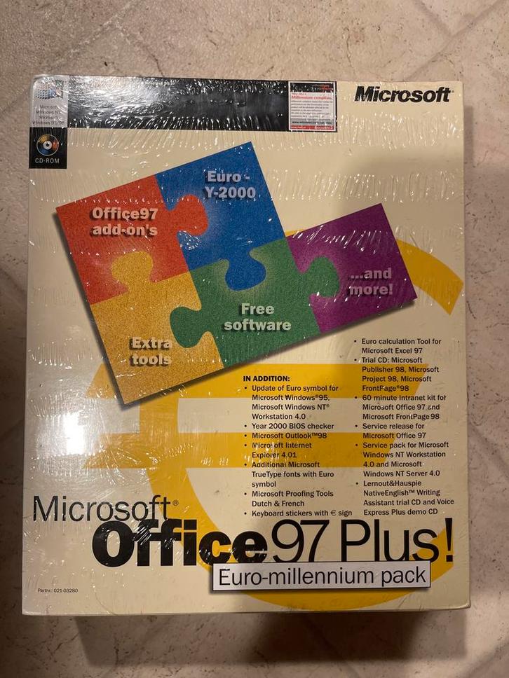 Microsoft Office 97 Plus! Euro-Millennium Pack, Computers en Software, Besturingssoftware, Nieuw, Windows, Ophalen of Verzenden