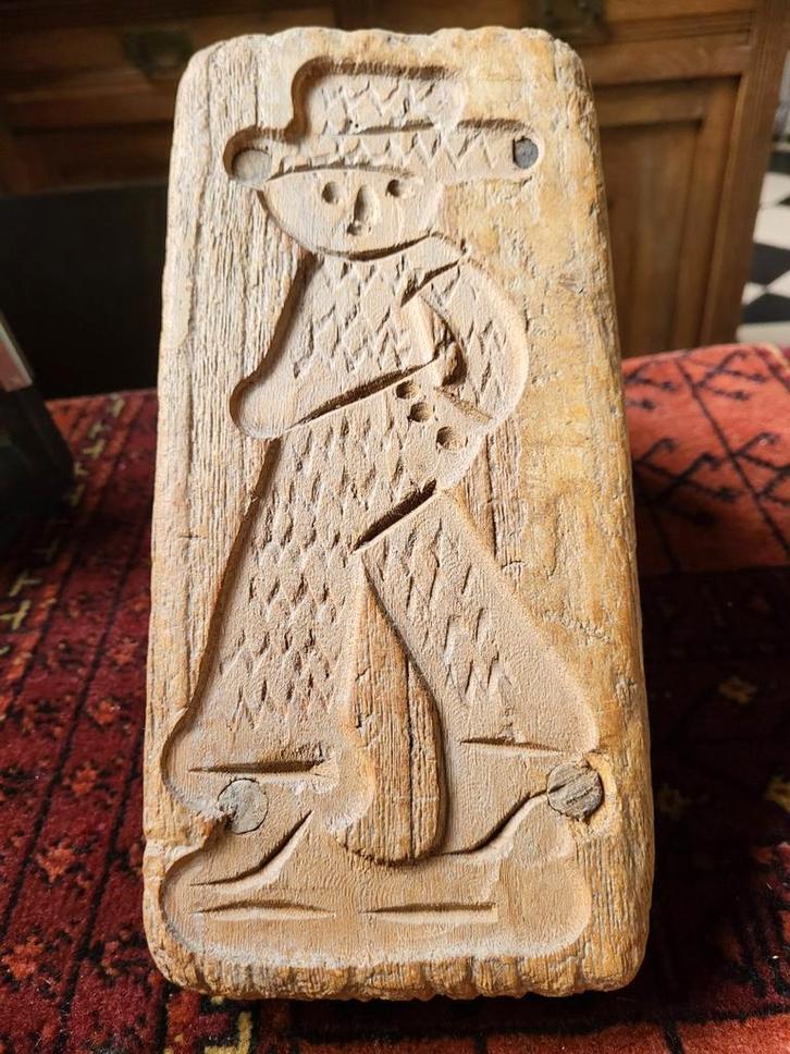 Antieke Speculaasplank - Man met Hoed, Antiek en Kunst, Antiek | Keukenbenodigdheden, Ophalen of Verzenden