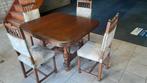 mechelse eetkamertafel met stoelen, Ophalen, Zo goed als nieuw, Vier personen, Eikenhout