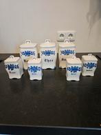 Delfts Blauw Koffie, Thee, Suiker Potten + 4 Kleine Potjes, Ophalen