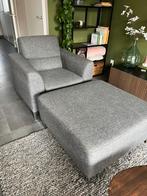 Fauteuil met hocker, Huis en Inrichting, Fauteuils, Ophalen, Zo goed als nieuw, 75 tot 100 cm, 50 tot 75 cm