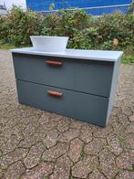 Badkamer meubel Ikea groen Godmorgon en Tolken met wasbak, Ophalen, (Half)hoge kast, 50 tot 100 cm, Zo goed als nieuw