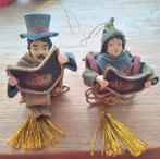 Vintage 2 zingende Dickens KERSTBOOM ORNAMENTEN, Diversen, Ophalen of Verzenden, Gebruikt