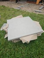 Keramische tuintegels 60x60 grijs met werkje, Tuin en Terras, Tegels en Klinkers, Ophalen, Nieuw, Keramiek, Terrastegels