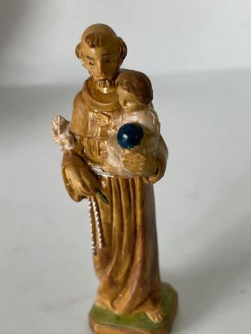 Vintage miniatuur beeldje Sint Antonius van Padua. 6,5 cm. beschikbaar voor biedingen
