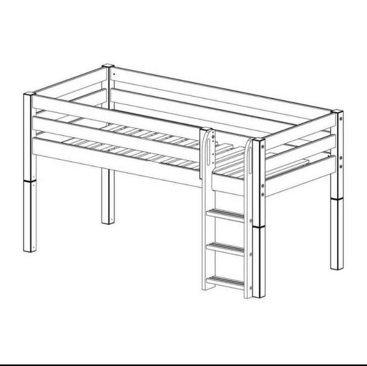 Life time half hoogslaper, Huis en Inrichting, Slaapkamer | Stapelbedden en Hoogslapers, Gebruikt, Halfhoogslaper, 90 cm, 200 cm