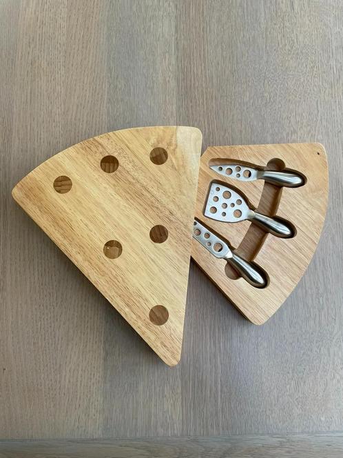 Stijlvolle houten kaasplank met lade en kaasmessen, Huis en Inrichting, Keuken | Keukenbenodigdheden, Gebruikt, Ophalen of Verzenden