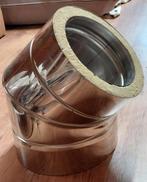 Dubbelwandige 45° bocht 150mm + wandbeugel, Doe-het-zelf en Verbouw, Buizen en Afvoer, Bochten, Ophalen of Verzenden, Zo goed als nieuw