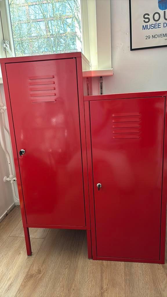 Ikea locker kast rood (4 stuks), Huis en Inrichting, Kasten | Lockerkasten, Zo goed als nieuw, Ophalen