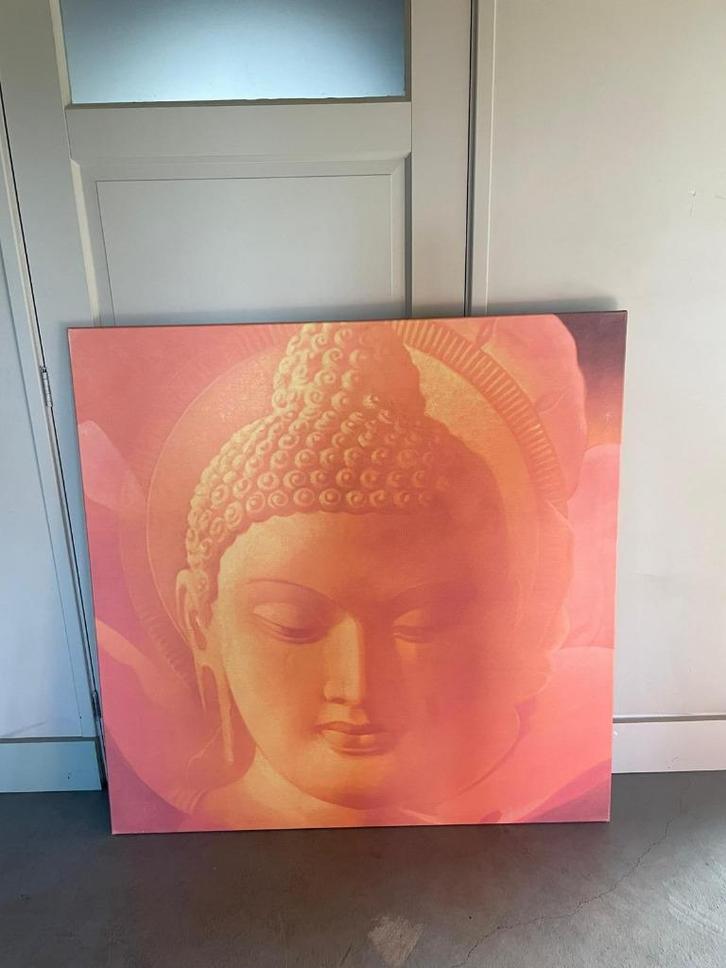 Boeddha canvas schilderijen, Huis en Inrichting, Woonaccessoires | Schilderijen, Tekeningen en Foto's, Gebruikt, Schilderij, 75 cm of meer