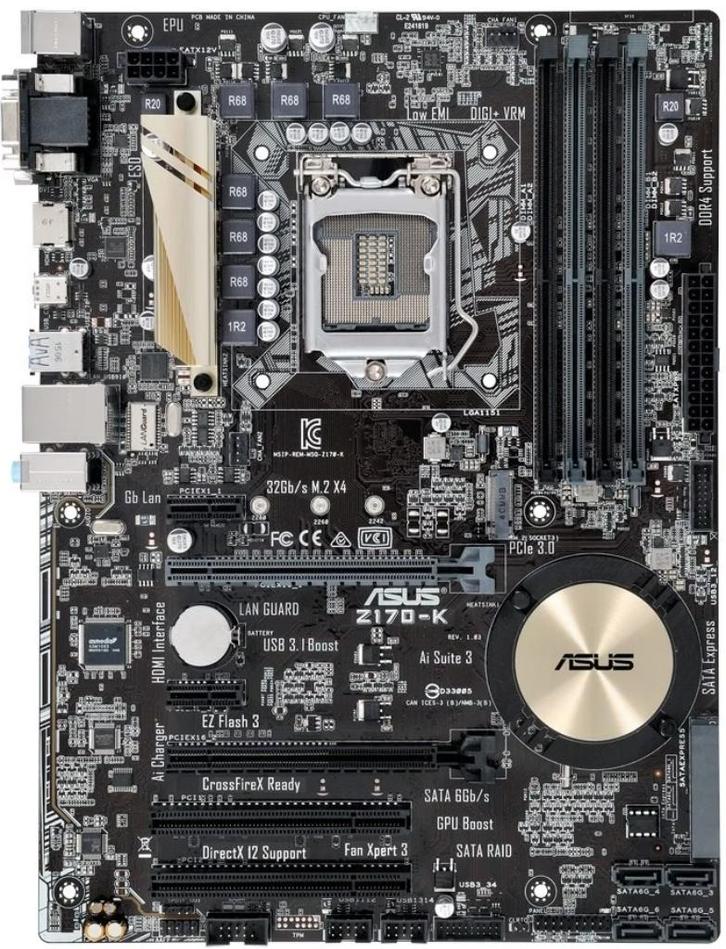 ASUS Z170-K socket 1151, Computers en Software, Moederborden, Gebruikt, DDR4, Verzenden