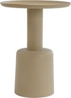 Bijzettafel beige metaal | zand | Light & Living, 45 tot 60 cm, Minder dan 55 cm, Metaal of Aluminium, Rond