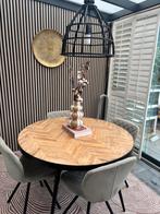 Eettafel, stoelen lamp en vloerkleed, Ophalen of Verzenden, Zo goed als nieuw, Eettafel