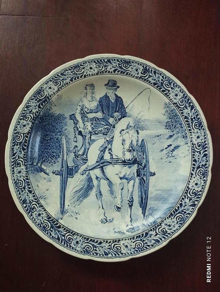 Delfts Blauw Bord - Boch Belgium set van 2 boorden, Antiek en Kunst, Antiek | Wandborden en Tegels, Ophalen