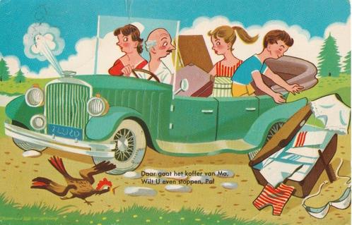 VAKANTIE AUTO UIT 1965  VOUW IN DE KAART KAART KJ106, Verzamelen, Ansichtkaarten | Themakaarten, Gelopen, 1960 tot 1980, Kinderen