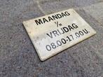 Oud Openingstijdenbord 60x40 cm, Ophalen of Verzenden