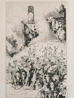Louis Morin Ets 1919 - Oorlogsscene, Antiek en Kunst, Kunst | Etsen en Gravures, Ophalen of Verzenden