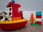 Duplo brandweerboot met vuur, vuurtoren,  hond, Ophalen of Verzenden, Zo goed als nieuw, Duplo