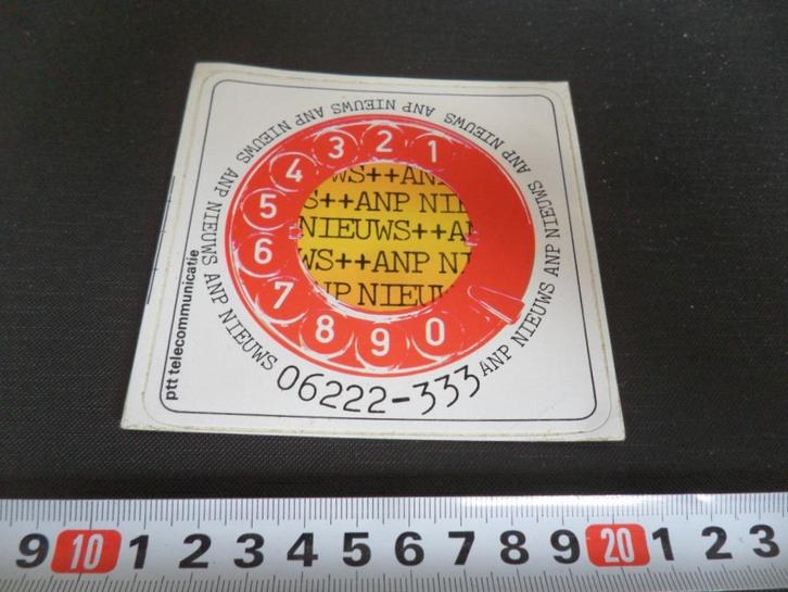 sticker ptt telecommunicatie kiesschijf ANP nieuws *, Verzamelen, Stickers, Zo goed als nieuw, Bedrijf of Vereniging, Ophalen