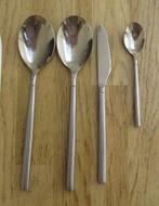 ROMA 18/10 matte ronde steel 2 lepels 1 mes 1 theelepel, Huis en Inrichting, Ophalen of Verzenden, Rvs of Chroom, Los bestek