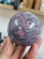 Bol van Lepidoliet met roze toermalijn en rookkwarts, Verzamelen, Ophalen of Verzenden, Mineraal