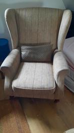 Oorfauteuil merk rofra  beige gestreept, Huis en Inrichting, Fauteuils, Ophalen, Gebruikt