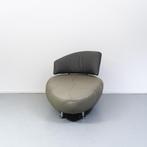 2x Leolux Kikko chaise longue,  draaibaar, olijfgroen, Niet ingevuld, Niet ingevuld, Leer, Ophalen of Verzenden