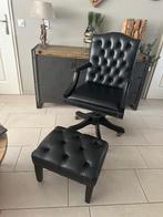 Bendic Chesterfield directors chair bureaustoel + hocker !!!, Ophalen, Zo goed als nieuw, Zwart, Bureaustoel