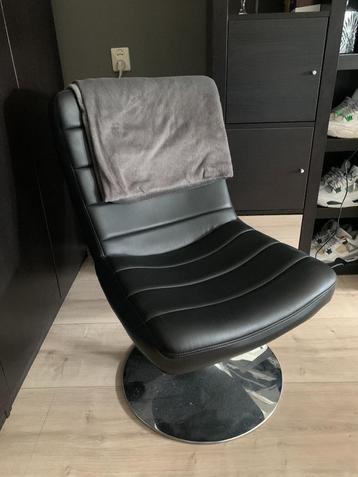 Zwarte skai leren draaistoel /fauteuil beschikbaar voor biedingen