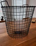 Zwarte metalen mand, Huis en Inrichting, Woonaccessoires | Schalen en Manden, Ophalen, Overige materialen, Mand, Rond