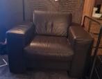 2 donker bruine fauteuil, Huis en Inrichting, Fauteuils, Ophalen, Gebruikt, 50 tot 75 cm, Leer