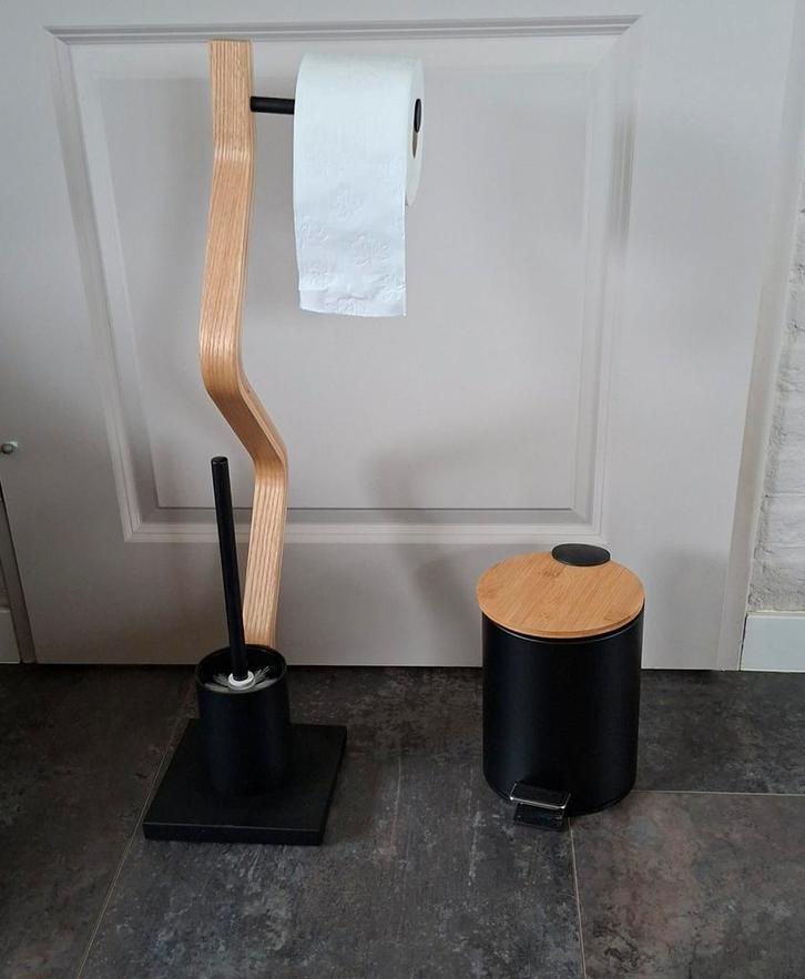 Stijlvolle WC Rolhouder met Borstel evt met prullebak, Huis en Inrichting, Badkamer | Badtextiel en Accessoires, Nieuw, Overige typen