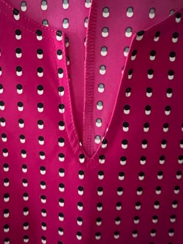 Studio Anneloes Simplicity jurk roze - zwart witte stip XL beschikbaar voor biedingen