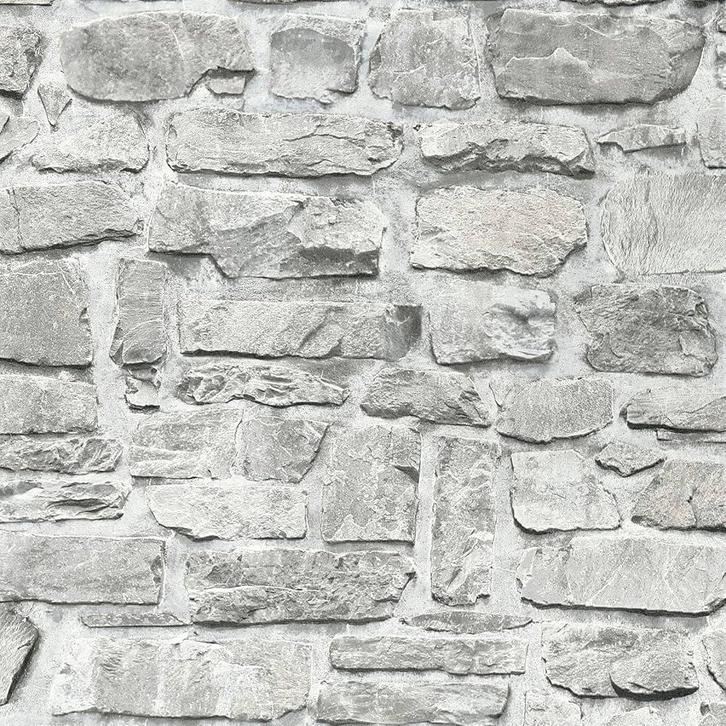 A.S. Creation Steenbehang - Nieuw!, Huis en Inrichting, Stoffering | Behang, Grijs, minder dan 10 m², Ophalen of Verzenden