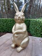 (tuin)beeld Gouden konijn, zwembad, vijver 54cm, Ophalen, Nieuw, Kunststof, Dierenbeeld