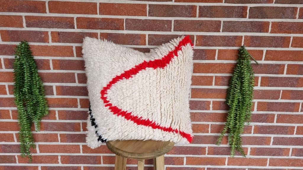 Beni Ouarain berber kussen van echt wol zacht, Huis en Inrichting, Woonaccessoires | Kussens, Ophalen of Verzenden, Nieuw, Vierkant