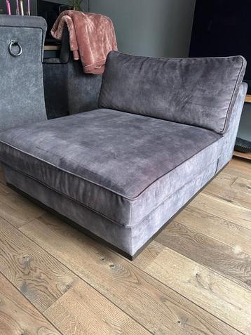 Ptmd los zit element muis grijs velvet stof beschikbaar voor biedingen