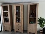 Drie teak houten kasten Goossens, Huis en Inrichting, Kasten | Vitrinekasten, Ophalen, 200 cm of meer, Teakhout, 50 tot 100 cm